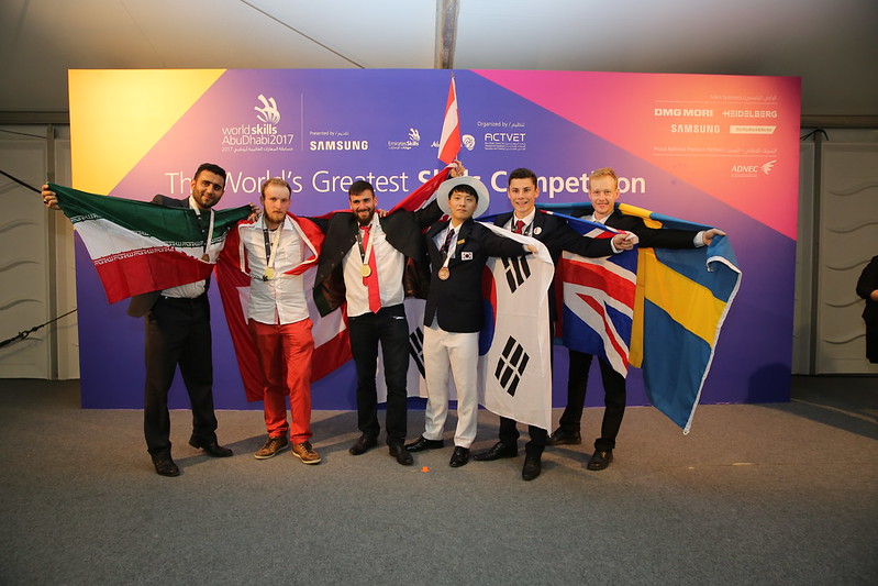 Iranian competitor with a WorldSkills medal