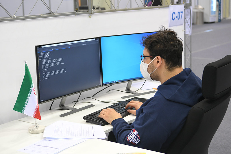 A person working with computer